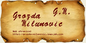 Grozda Milunović vizit kartica
